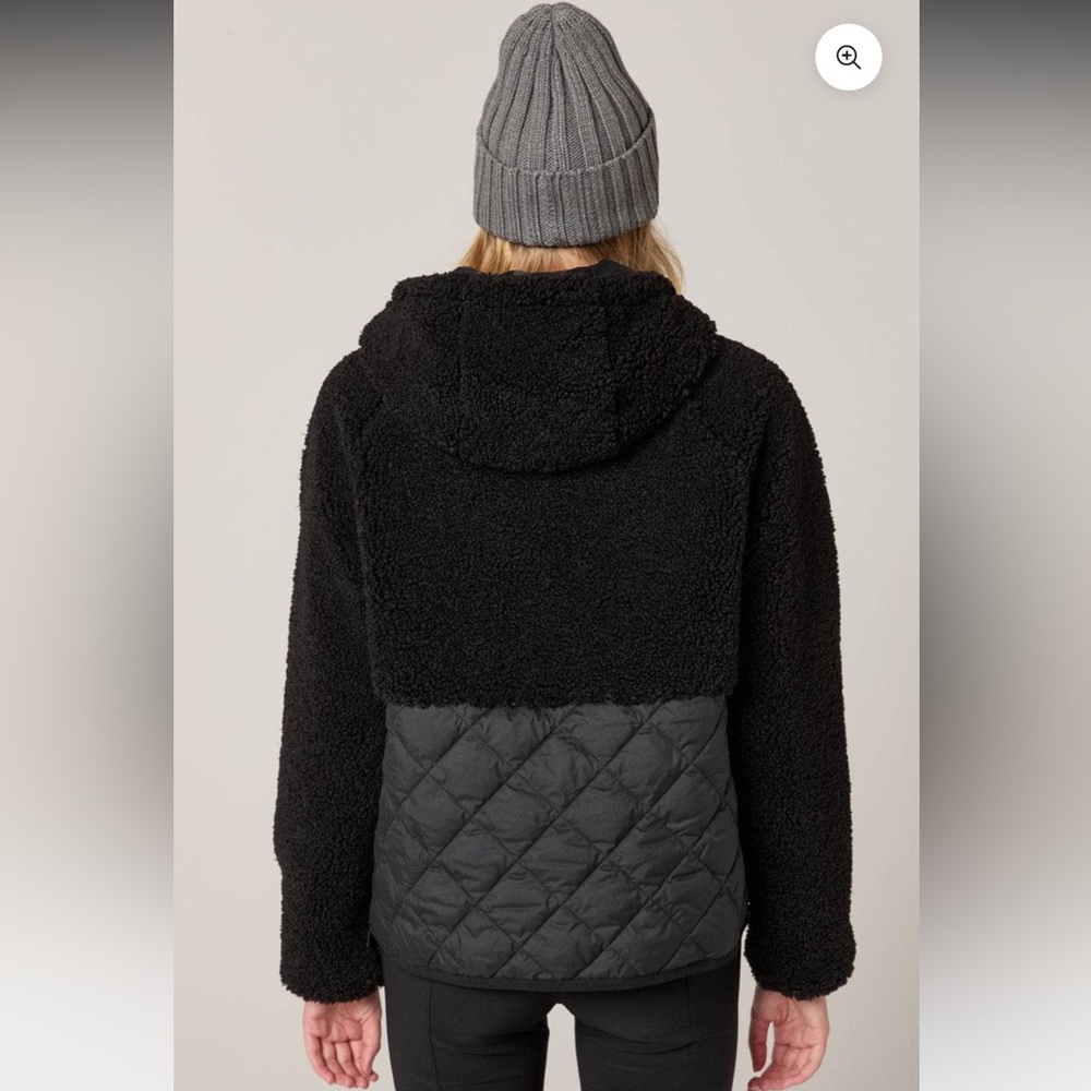 ANR Black Quilted Sherpa Hoodie - Picture 2 of 3